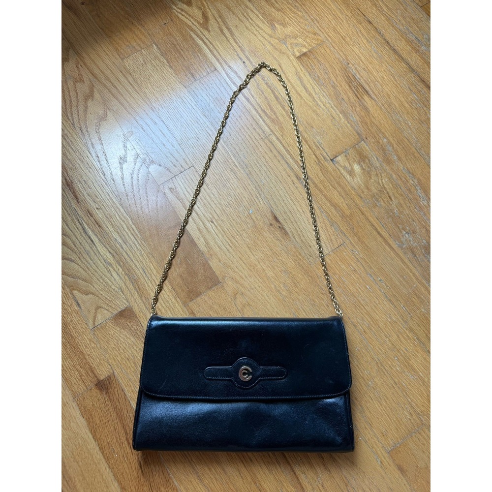 Vintage Lancel Paris Black Leather Monogram Crossbody Shoulder Bag France